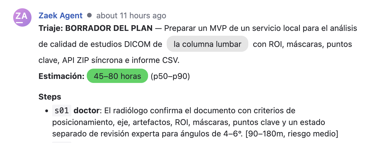 YouTrack: plan actualizado de la tarea tras las aclaraciones